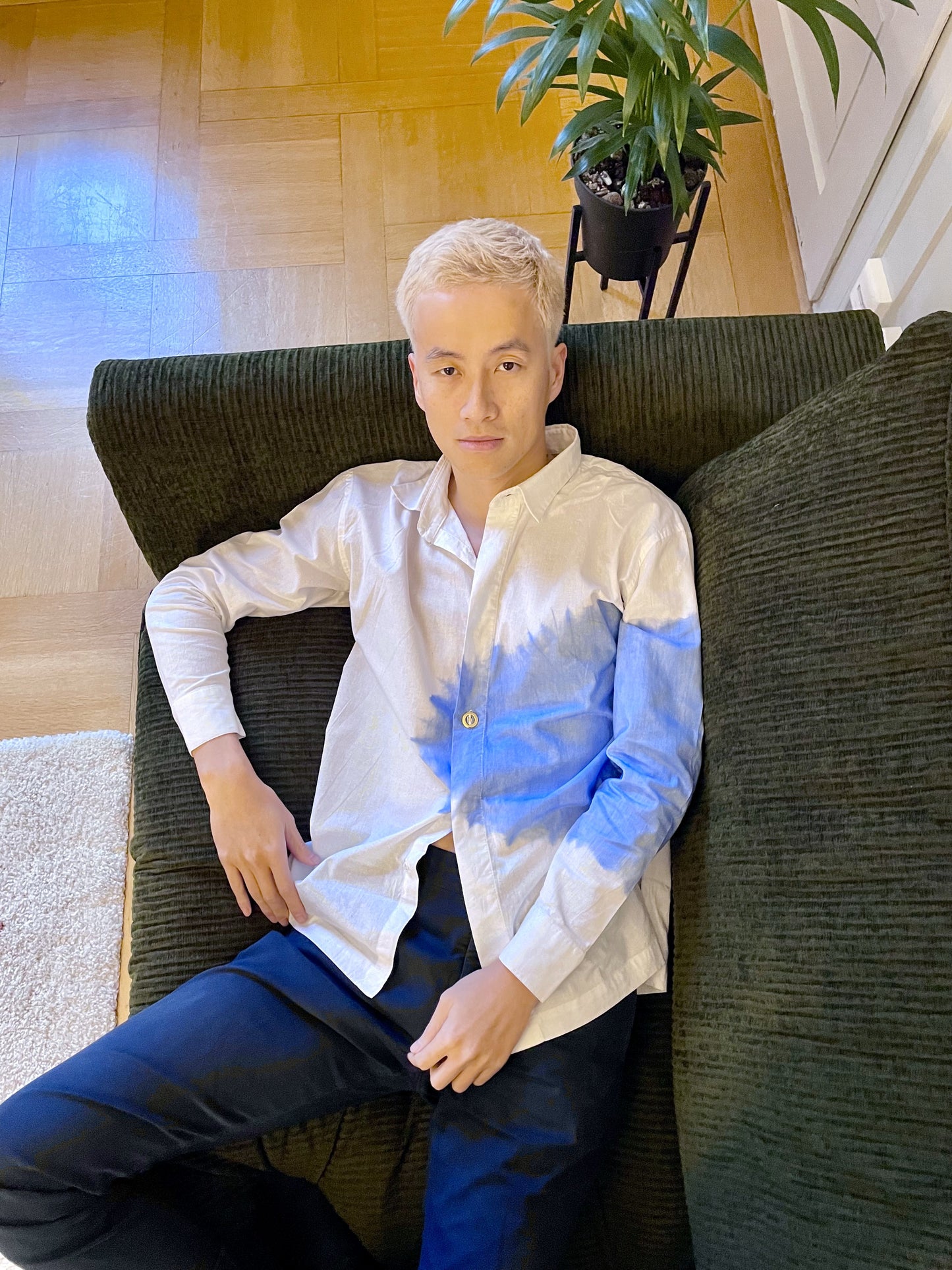 Shirt - White with blue drop
