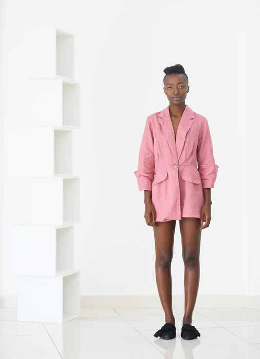 50% SALE | Jumpsuit Blazer - Pink