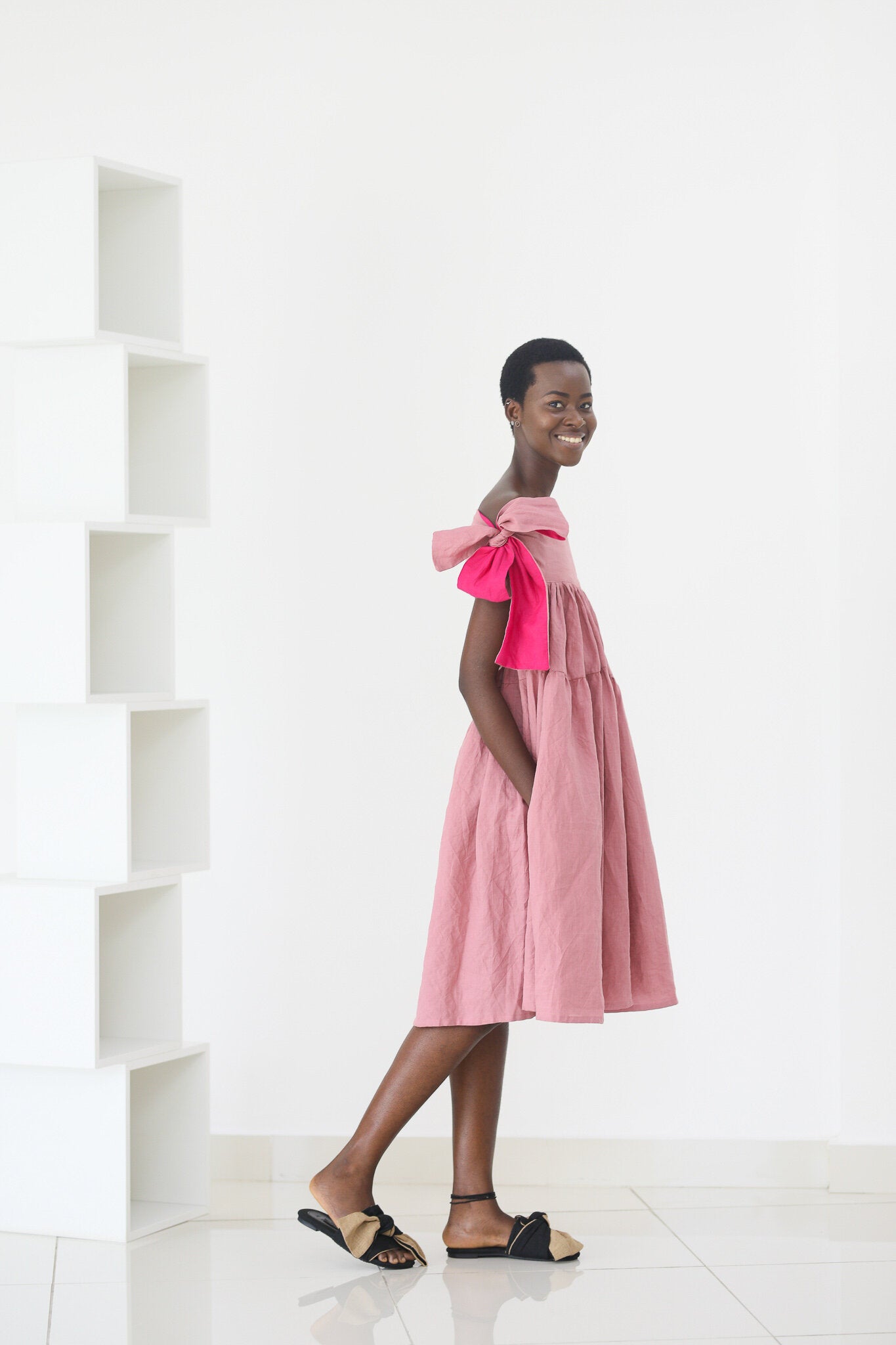 50% SALE | Dress Shoulderless - Pink