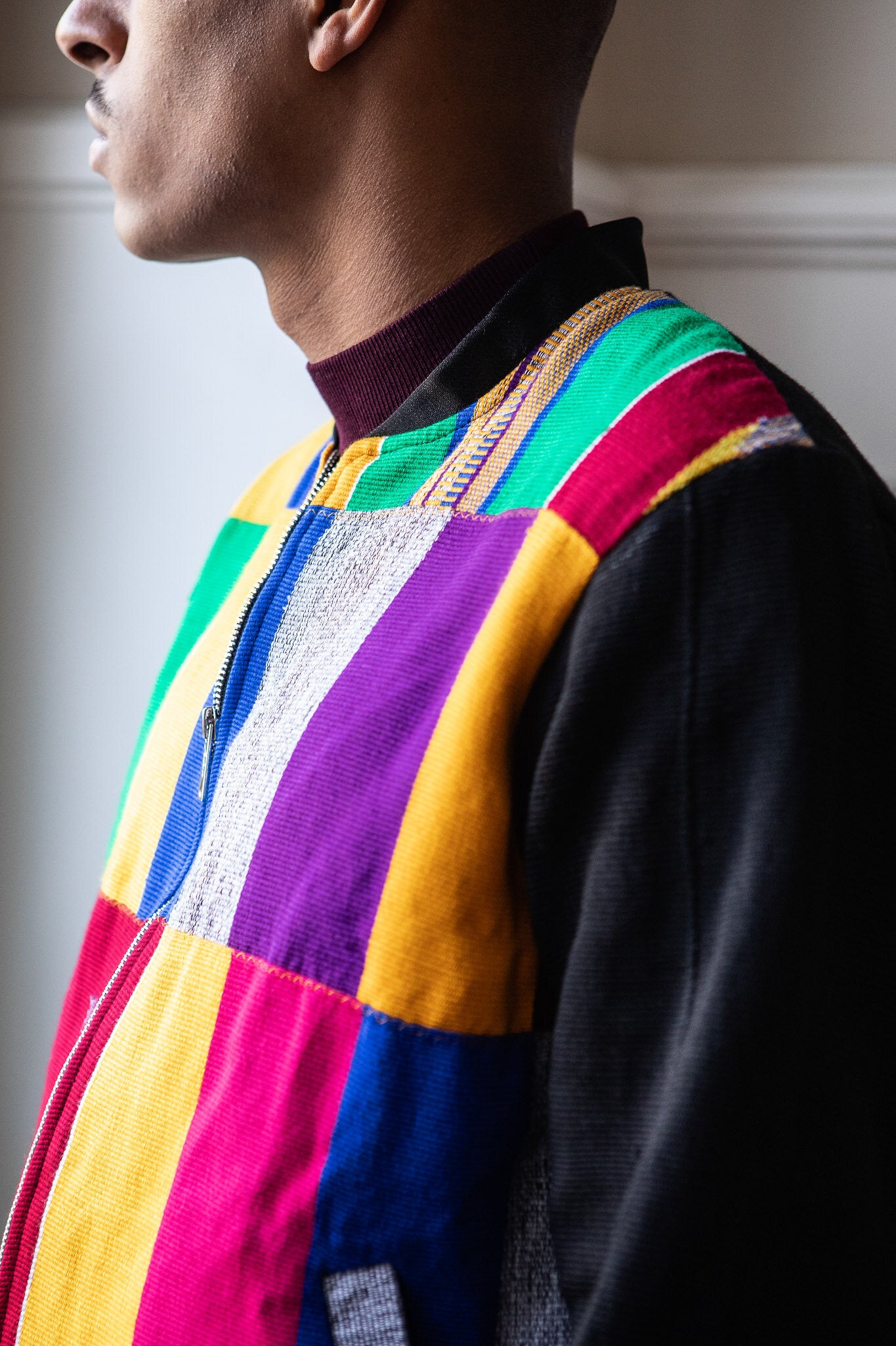 50% SALE | Kente Bomber Jacket Yellow and Spring Green