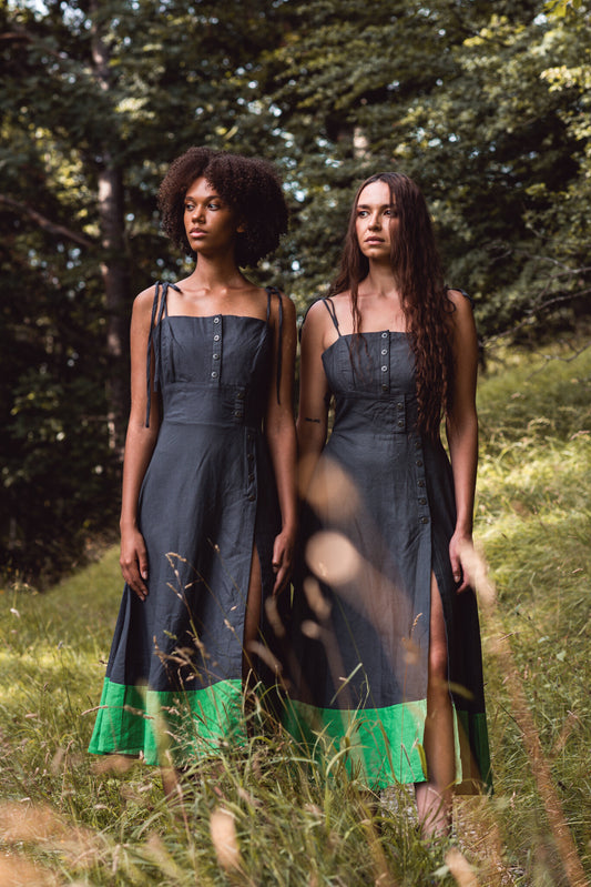 50% SALE | Dress Leg Slit - Forest
