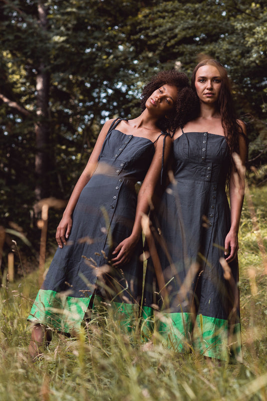 50% SALE | Dress Leg Slit - Forest