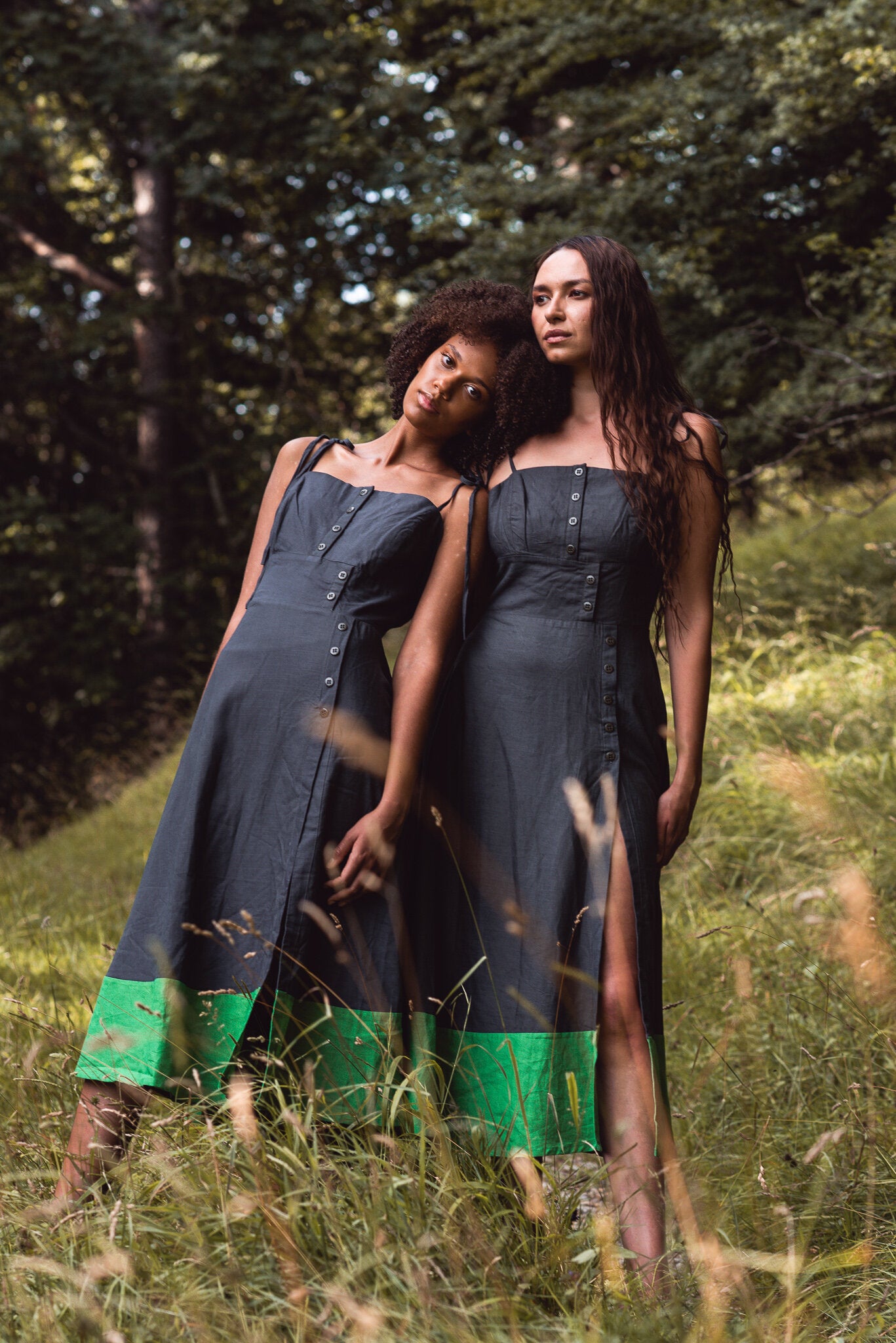 50% SALE | Dress Leg Slit - Forest