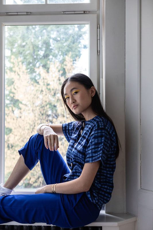 50% SALE | Shirt Blue Jute