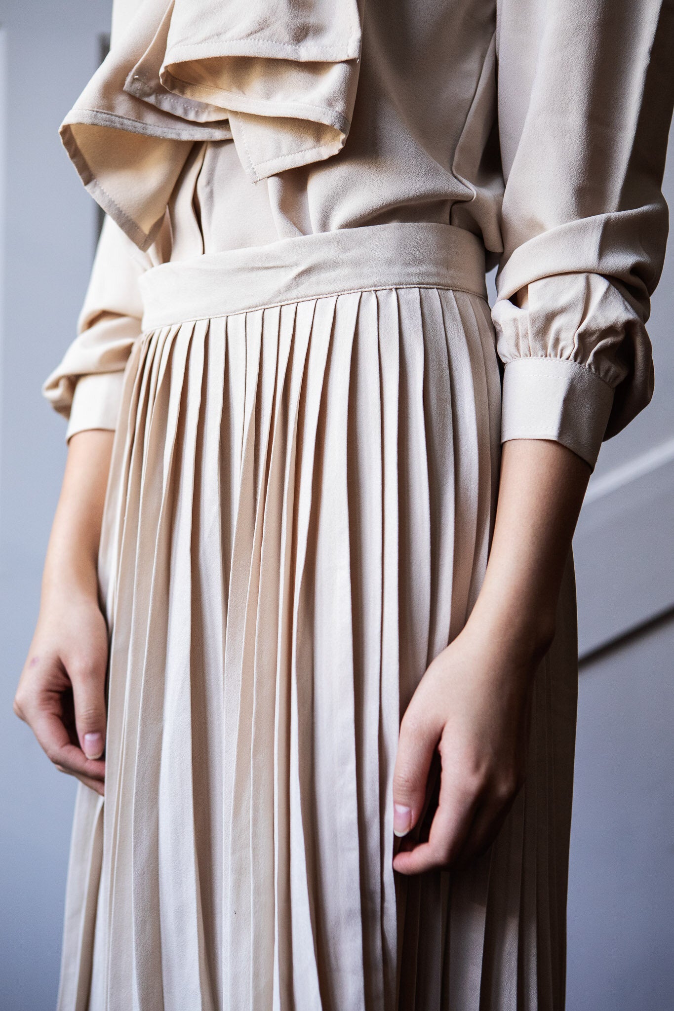 50% SALE | Skirt Pleated Beige