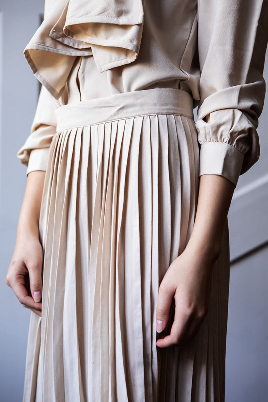 50% SALE | Skirt Pleated Beige