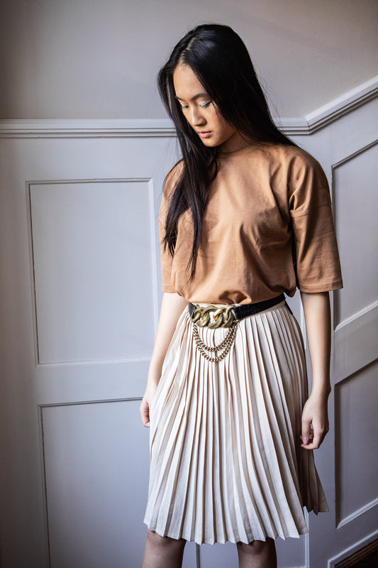 50% SALE | Skirt Pleated Beige