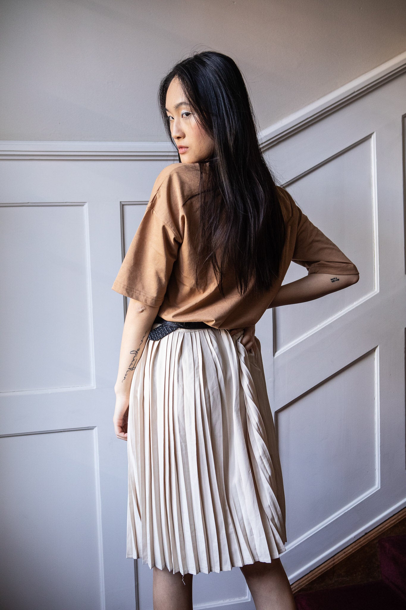 50% SALE | Skirt Pleated Beige