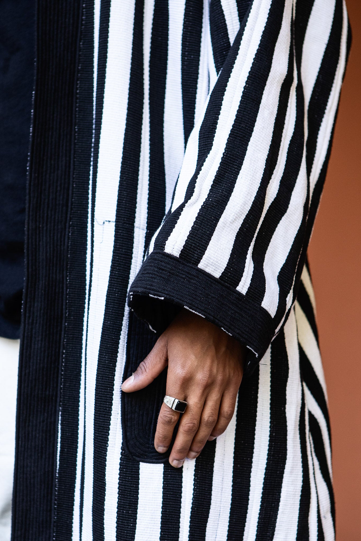 50% SALE | Woven Coat Black and White