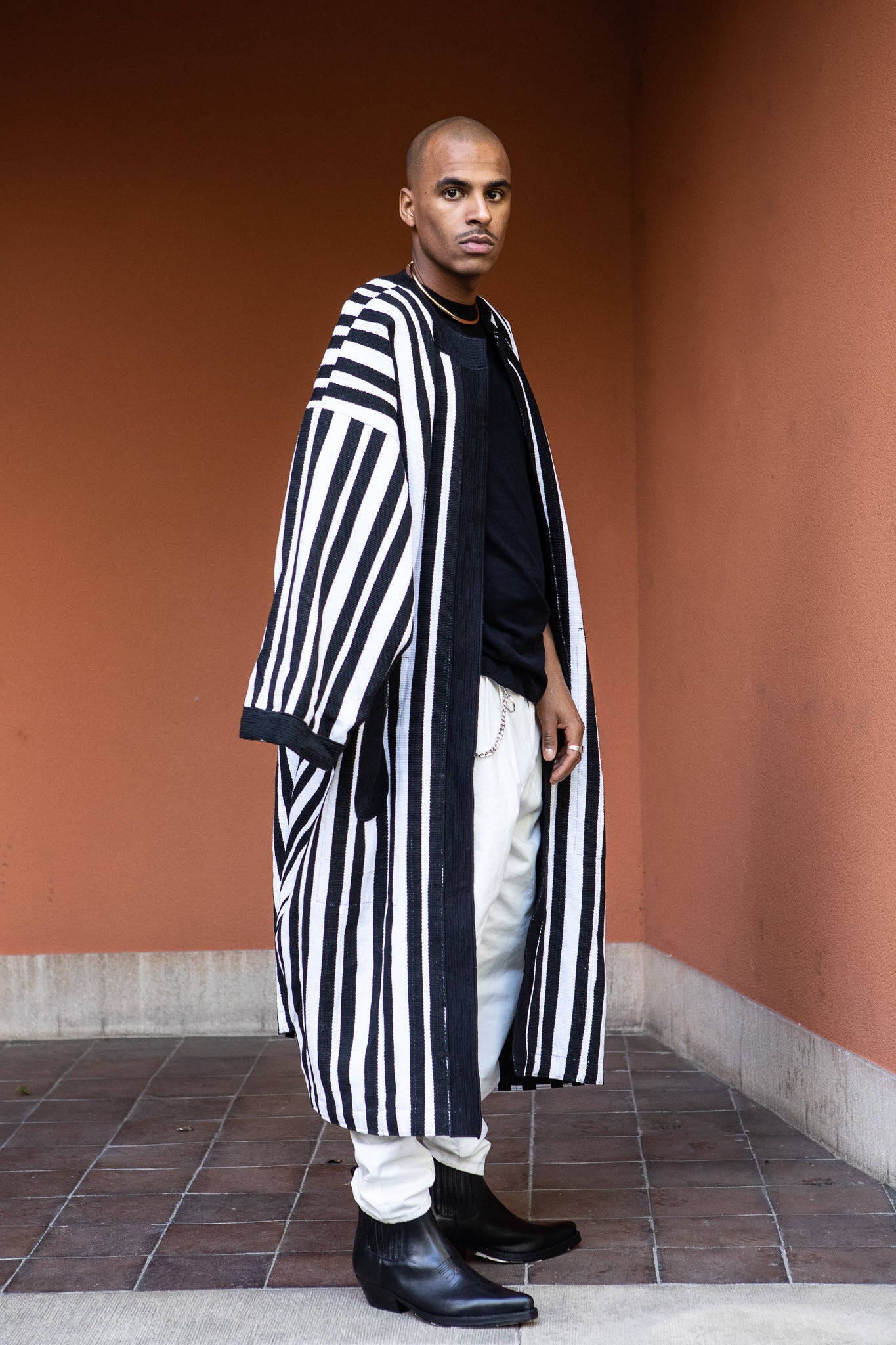 50% SALE | Woven Coat Black and White
