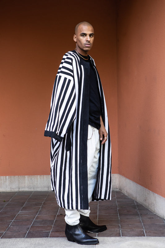 50% SALE | Woven Coat Black and White