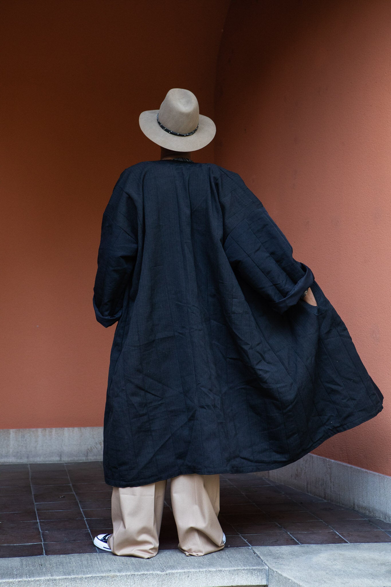 Woven Coat Black