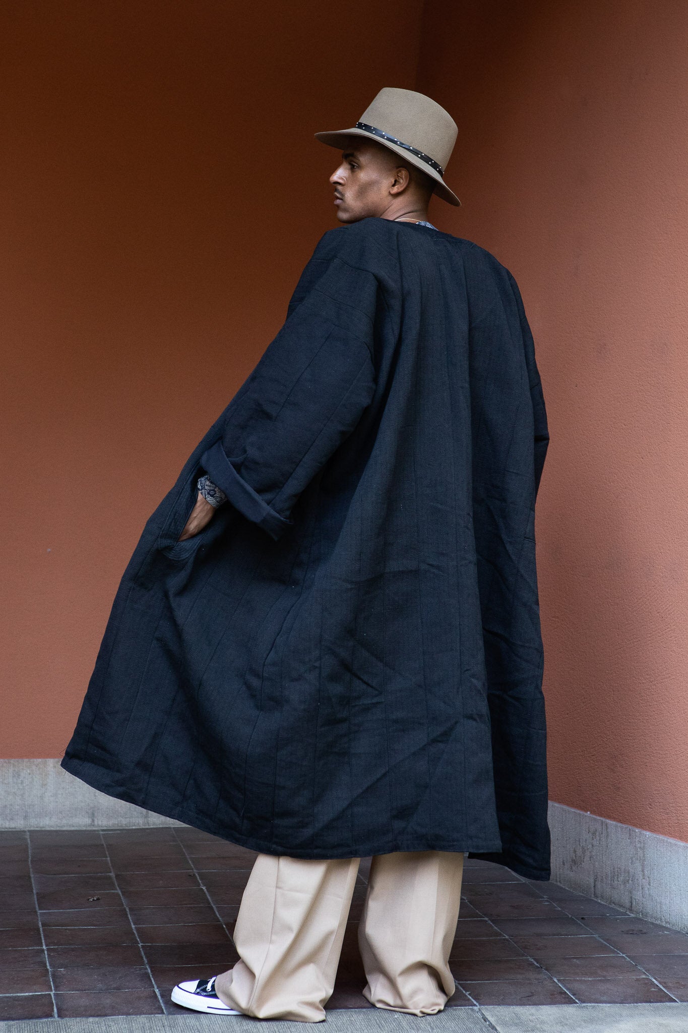 Woven Coat Black