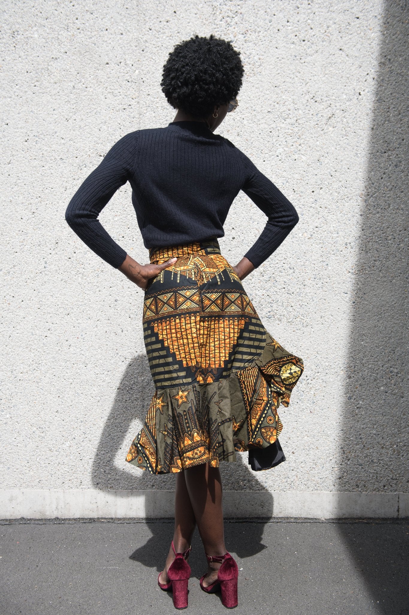 50% SALE | Ruffle Wrap Skirt - Church