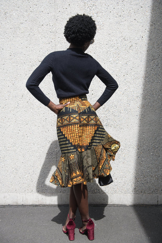50% SALE | Ruffle Wrap Skirt - Church