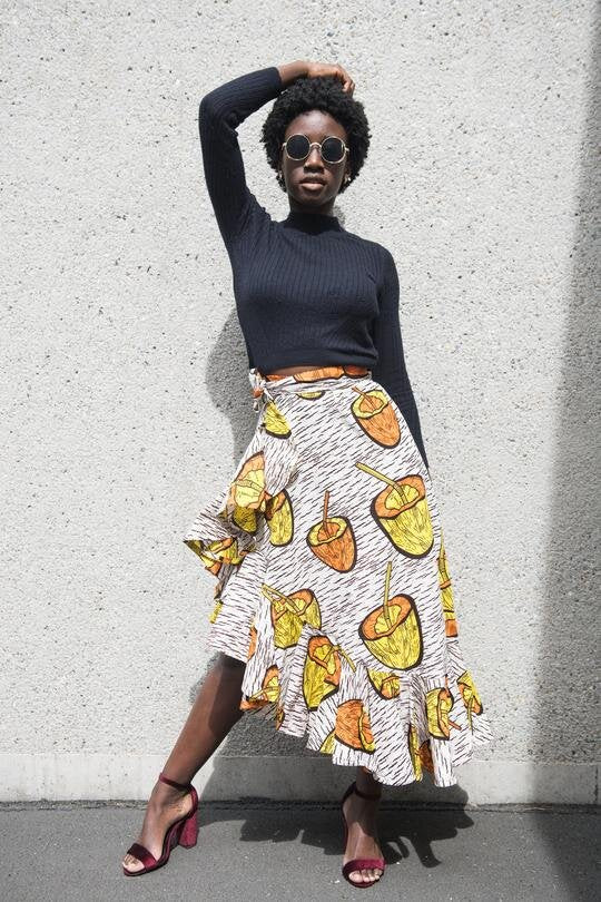 50% SALE | Ruffle Wrap Skirt - Coconut