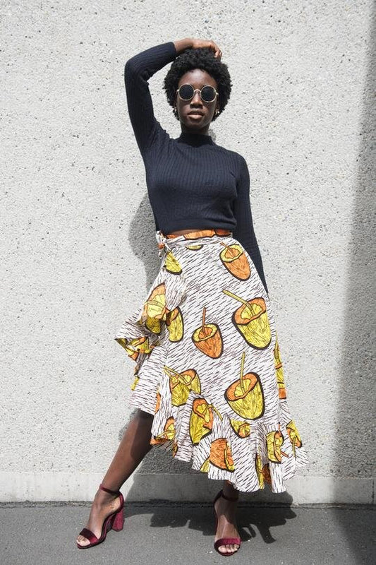 50% SALE | Ruffle Wrap Skirt - Coconut
