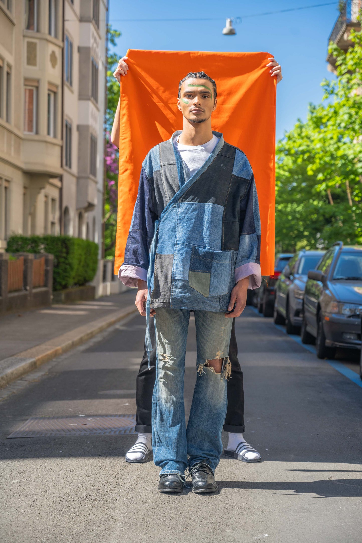 Denim Patchwork Kimono - Upcycling from Kantamanto