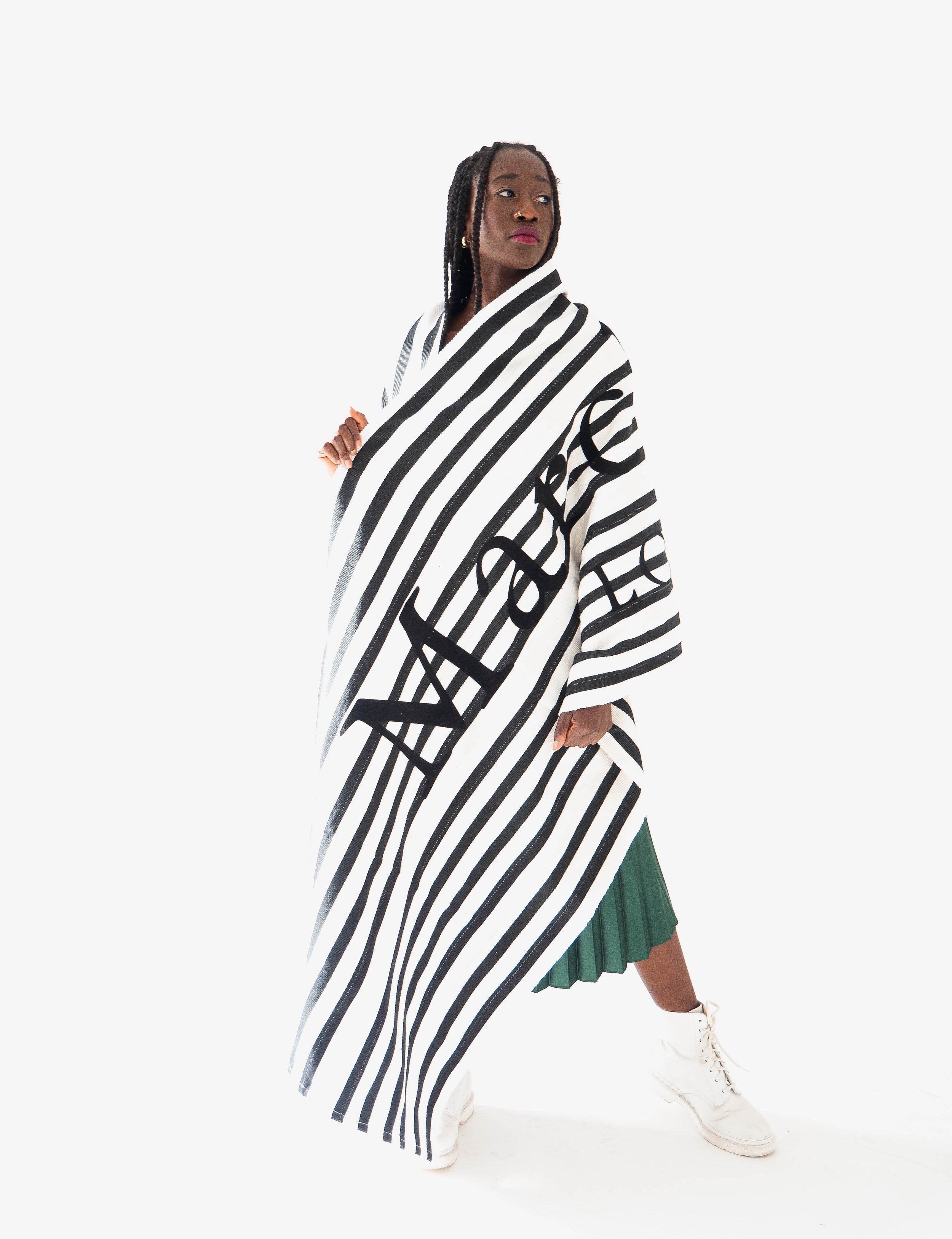 Black and white oversized on sale scarf