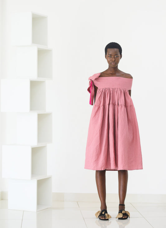50% SALE | Dress Shoulderless - Pink