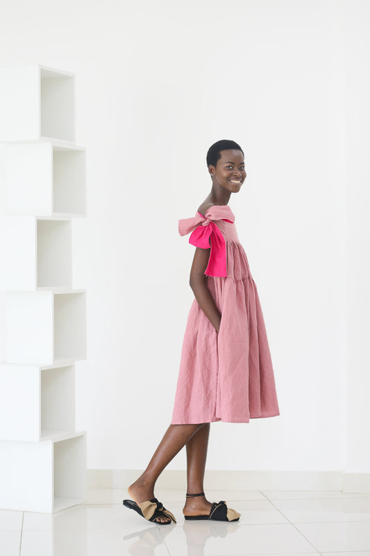 50% SALE | Dress Shoulderless - Pink