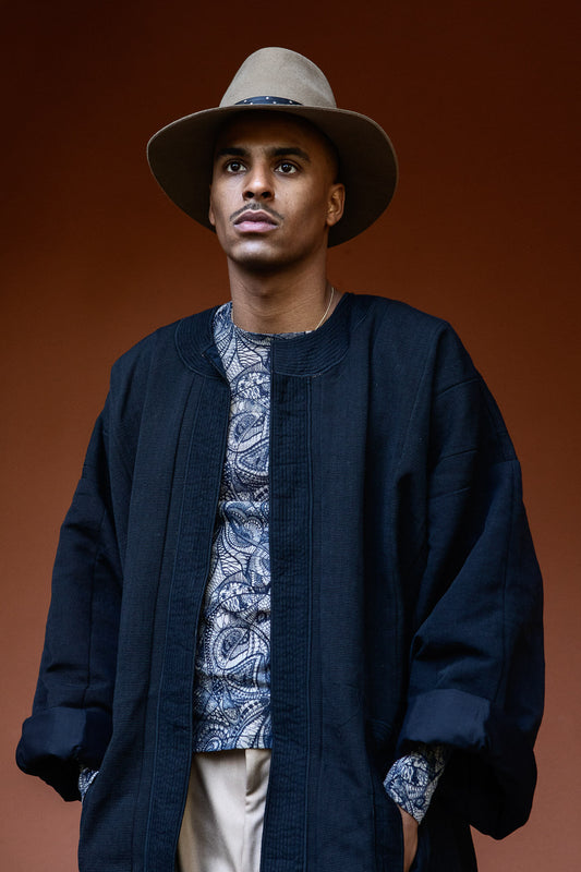 Woven Coat Black