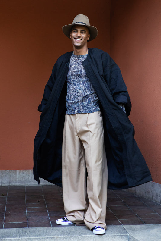 Woven Coat Black