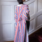Woven Coat White, Red and Blue