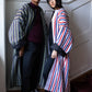 Woven Coat White, Red and Blue